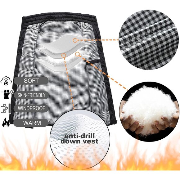 Mens Puffer Vest Quilted Outerwear Winter Warm Down Puffy Vests Lightweight Casu - Picture 3 of 5